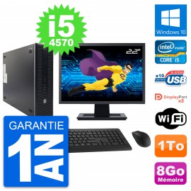 PC HP 600 G1 SFF Ecran 22" Intel Core i5-4570 RAM 8Go Disque 1To Windows 10 Wifi