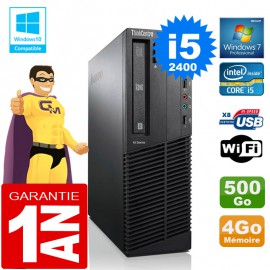 PC Lenovo M92p SFF Core I5-2400 Ram 4Go Disque 500 Go Graveur DVD Wifi W7