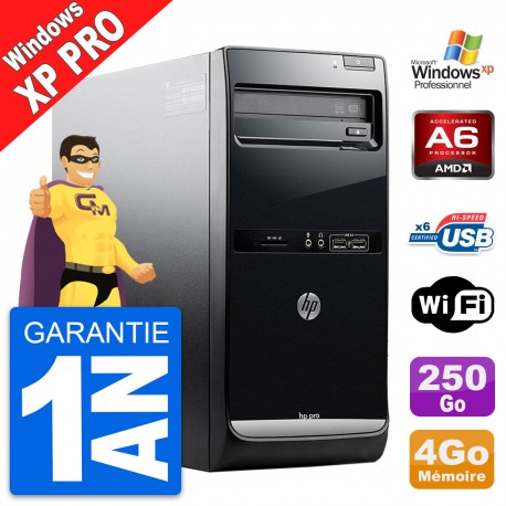 PC Tour HP Pro 3405 MT AMD A6-3600 RAM 4Go Disque Dur 250Go Windows XP Pro