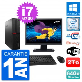PC Lenovo M800 SFF Ecran 27" Intel i7-6700 RAM 64Go Disque 2To Windows 10 Wifi