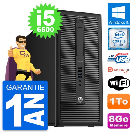 PC Tour HP EliteDesk 800 G2 Intel i5-6500 RAM 8Go Disque Dur 1To Windows 10 Wifi