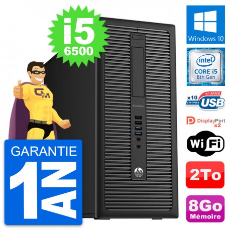 PC Tour HP EliteDesk 800 G2 Intel i5-6500 RAM 8Go Disque Dur 2To Windows 10 Wifi