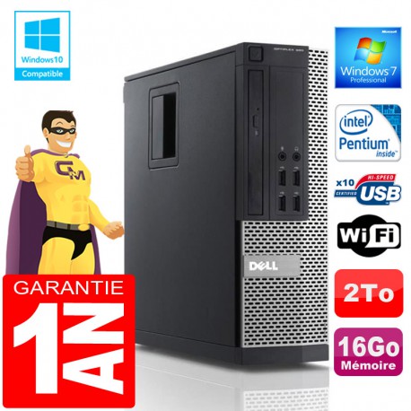 PC DELL 990 SFF Intel G840 Ram 16Go Disque 2 To Wifi W7