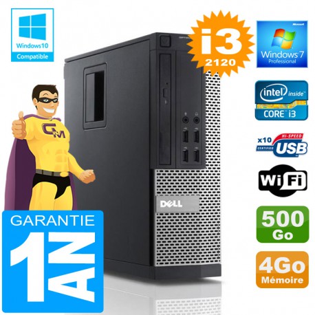 PC DELL 990 SFF Core I3-2120 Ram 4Go Disque 500 Go Wifi W7