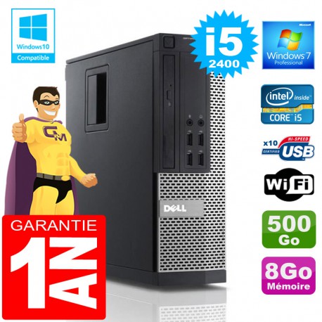 PC DELL 990 SFF Core I5-2400 Ram 8Go Disque 500 Go Wifi W7