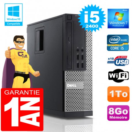 PC DELL 990 SFF Core I5-2400 Ram 8Go Disque 1 To Wifi W7