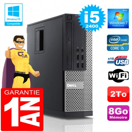 PC DELL 990 SFF Core I5-2400 Ram 8Go Disque 2 To Wifi W7