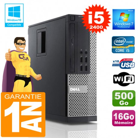 PC DELL 990 SFF Core I5-2400 Ram 16Go Disque 500 Go Wifi W7