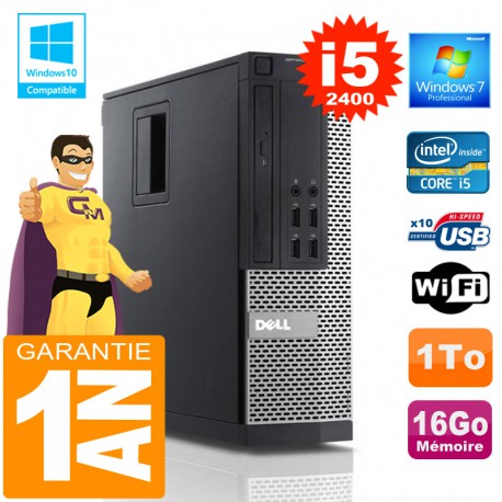 PC DELL 990 SFF Core I5-2400 Ram 16Go Disque 1 To Wifi W7