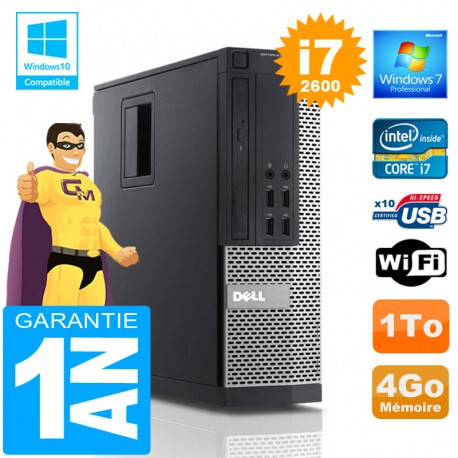 PC DELL 990 SFF Core I7-2600 Ram 4Go Disque 1 To Wifi W7