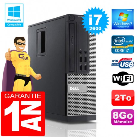 PC DELL 990 SFF Core I7-2600 Ram 8Go Disque 2 To Wifi W7