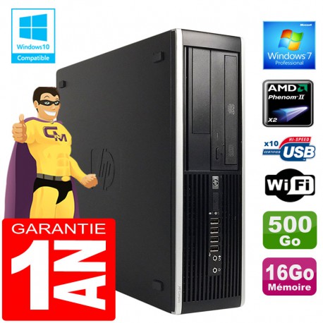 PC HP Compaq 6005 Pro SFF AMD Phenom II Ram 16Go Disque 500Go Graveur DVD Wifi W7