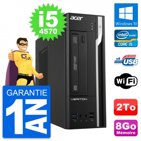 PC Acer Veriton X2632G SFF Intel i5-4570 RAM 8Go Disque Dur 2To Windows 10 Wifi