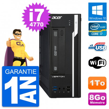 PC Acer Veriton X2632G SFF Intel i7-4770 RAM 8Go Disque Dur 1To Windows 10 Wifi