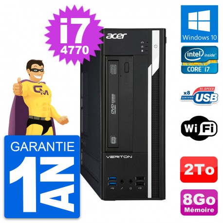 PC Acer Veriton X2632G SFF Intel i7-4770 RAM 8Go Disque Dur 2To Windows 10 Wifi