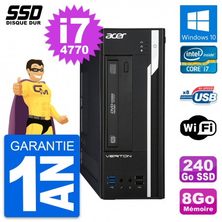 PC Acer Veriton X2632G SFF Intel Core i7-4770 RAM 8Go SSD 240Go Windows 10 Wifi