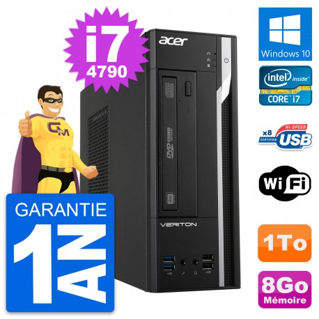 PC Acer Veriton X2632G SFF Intel i7-4790 RAM 8Go Disque Dur 1To Windows 10 Wifi