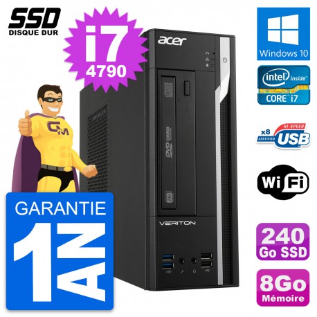 PC Acer Veriton X2632G SFF Intel Core i7-4790 RAM 8Go SSD 240Go Windows 10 Wifi