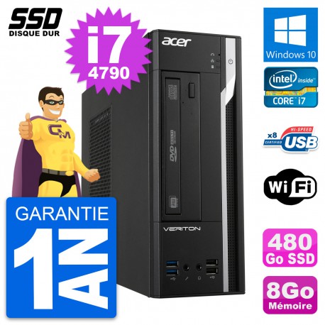 PC Acer Veriton X2632G SFF Intel Core i7-4790 RAM 8Go SSD 480Go Windows 10 Wifi