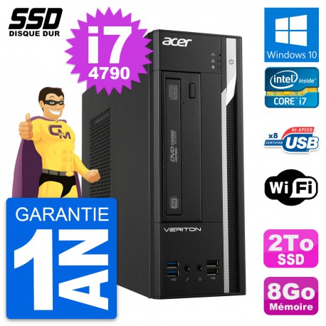 PC Acer Veriton X2632G SFF Intel Core i7-4790 RAM 8Go SSD 2To Windows 10 Wifi