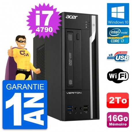 PC Acer Veriton X2632G SFF Intel i7-4790 RAM 16Go Disque Dur 2To Windows 10 Wifi