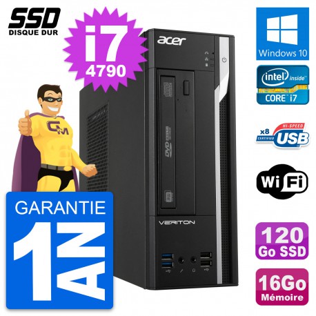 PC Acer Veriton X2632G SFF Intel Core i7-4790 RAM 16Go SSD 120Go Windows 10 Wifi