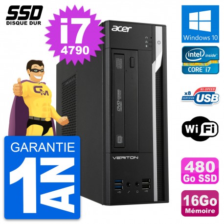 PC Acer Veriton X2632G SFF Intel Core i7-4790 RAM 16Go SSD 480Go Windows 10 Wifi