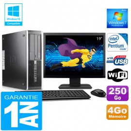 PC HP Compaq 6000 Pro SFF Intel E6300 Ram 4Go Disque 250 Go Wifi W7 Ecran 19"