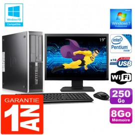 PC HP Compaq 6000 Pro SFF Intel E6300 Ram 8Go Disque 250 Go Wifi W7 Ecran 19"