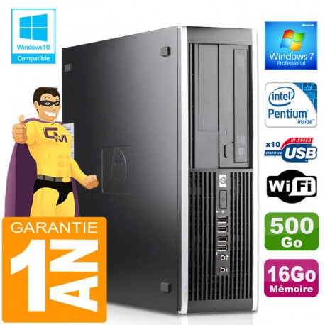 PC HP Compaq 6000 Pro SFF Intel E6300 Ram 16Go Disque 500Go Graveur DVD Wifi W7