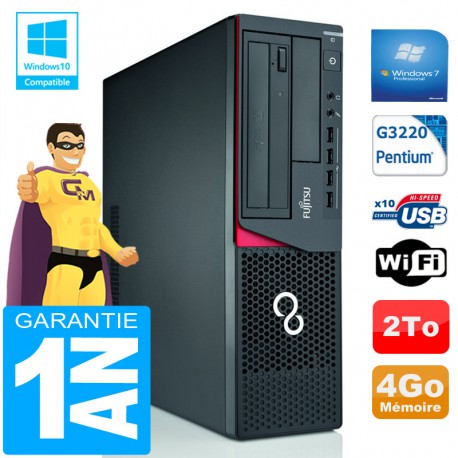 PC Fujitsu Esprimo E720 E85+ SFF G3220 RAM 4Go Disque 2 To Wifi W7