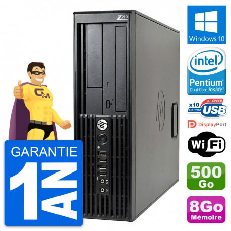 PC HP WorkStation Z210 SFF Pentium G630 RAM 8Go Disque Dur 500Go Windows 10 Wifi