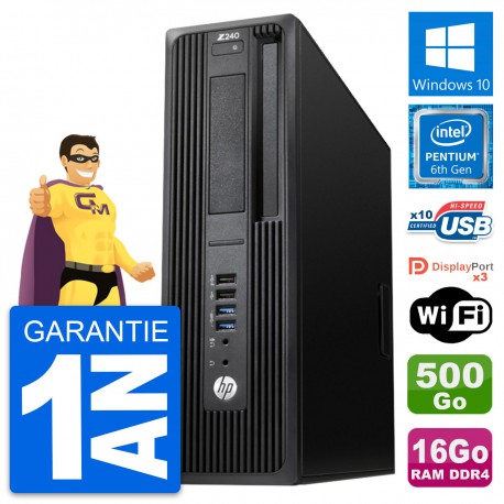 PC HP WorkStation Z240 SFF Intel G4400 RAM 16Go Disque Dur 500Go Windows 10 Wifi