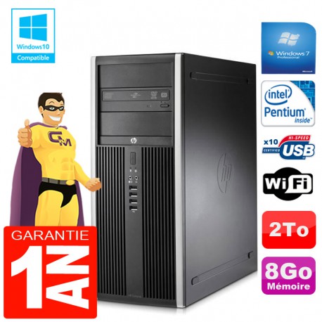 PC Tour HP Compaq 8200 Intel G630 Ram 8Go Disque 2 To Graveur DVD Wifi W7