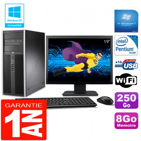 PC Tour HP Compaq 8200 Intel G630 Ram 8Go Disque 250 Go Wifi W7 Ecran 19"