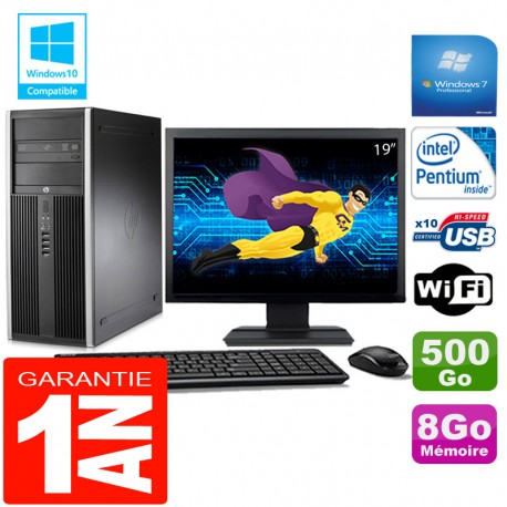 PC Tour HP Compaq 8200 Intel G630 Ram 8Go Disque 500 Go Wifi W7 Ecran 19"