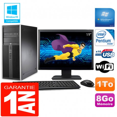 PC Tour HP Compaq 8200 Intel G630 Ram 8Go Disque 1 To Wifi W7 Ecran 19"