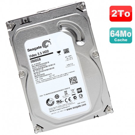 Disque Dur 2To 3.5" Seagate Video 3.5 HDD ST2000VM003 1ET164-500 64Mo 5900 Rpm