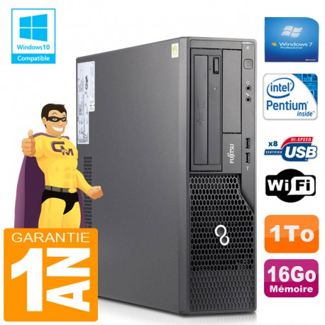 PC Fujitsu Esprimo E500 E85+ SFF Intel G640 RAM 16Go Disque 1 To Wifi W7