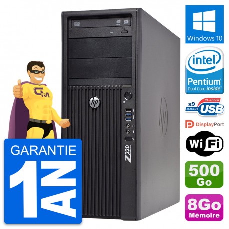 PC Tour HP WorkStation Z220 Pentium G2020 RAM 8Go Disque 500Go Windows 10 Wifi