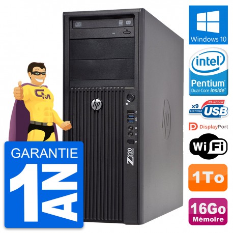 PC Tour HP WorkStation Z220 Pentium G2020 RAM 16Go Disque 1To Windows 10 Wifi