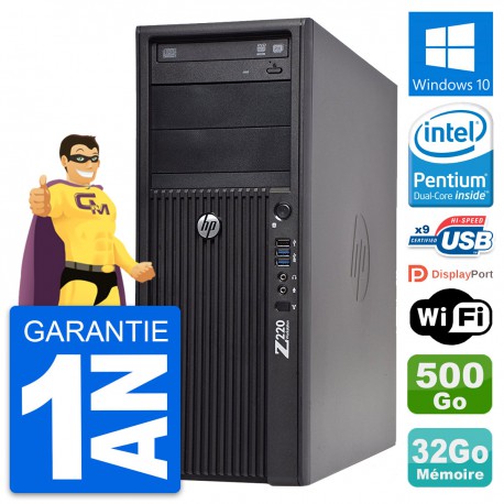 PC Tour HP WorkStation Z220 Pentium G2020 RAM 32Go Disque 500Go Windows 10 Wifi