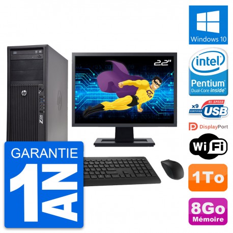 PC Tour HP WorkStation Z220 Ecran 22" G2020 RAM 8Go Disque 1To Windows 10 Wifi