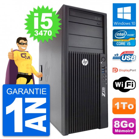 PC Tour HP WorkStation Z220 Intel i5-3470 RAM 8Go Disque Dur 1To Windows 10 Wifi