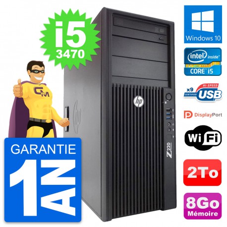 PC Tour HP WorkStation Z220 Intel i5-3470 RAM 8Go Disque Dur 2To Windows 10 Wifi