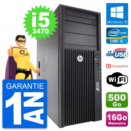 PC Tour HP WorkStation Z220 Intel i5-3470 RAM 16Go Disque 500Go Windows 10 Wifi