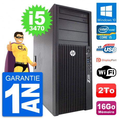 PC Tour HP WorkStation Z220 Intel i5-3470 RAM 16Go Disque 2To Windows 10 Wifi