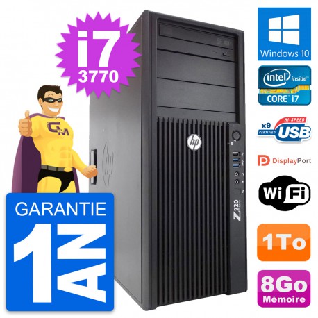 PC Tour HP WorkStation Z220 Intel i7-3770 RAM 8Go Disque Dur 1To Windows 10 Wifi