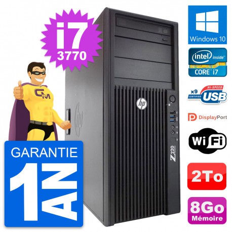 PC Tour HP WorkStation Z220 Intel i7-3770 RAM 8Go Disque Dur 2To Windows 10 Wifi