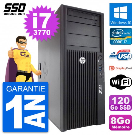 PC Tour HP WorkStation Z220 Intel Core i7-3770 RAM 8Go SSD 120Go Windows 10 Wifi